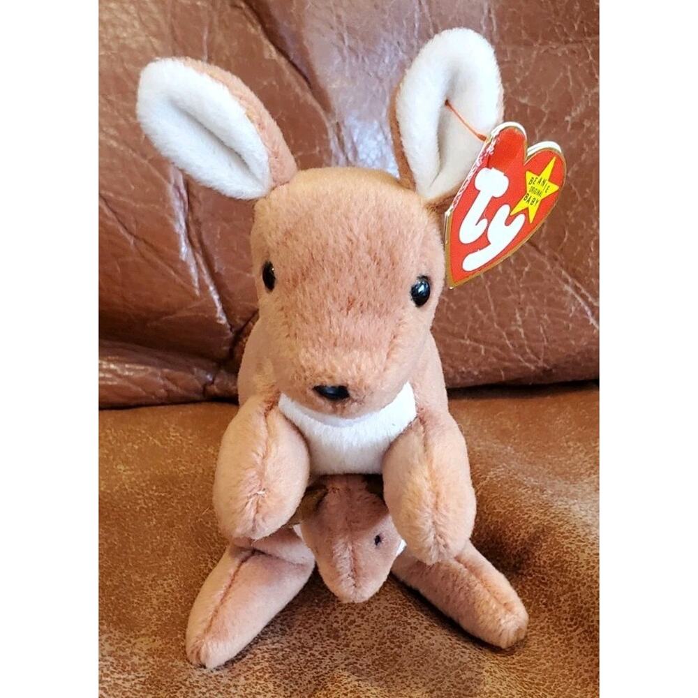 1996 TY 6 Inch Brown Kangaroo Joey Stuffed Animal Plush Toy Collectible Zoo Gift